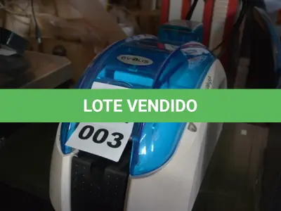 LOTE 003 - 01 IMPRESSORA DE CARTÃO MODELO: DUALYS 3 MARCA EVOLIS. (NO ESTADO)