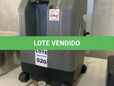 LOTE 020 - 01 CONCENTRADOR DE OXIGÊNIO – MARCA “DE VILBIS” – 220 VOLTS, COM 01 REGISTRO E 01 SUCATA. (NO ESTADO)