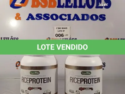 LOTE 006 - 02 POTES DE RICE PROTEIN (VEGAN WAY) 900G SABOR CACAU. (NO ESTADO, LEILÃO NÃO TEM GARANTIA E NEM DEVOLUÇÃO, SUJEITO A POSSÍVEIS AVARIAS VISÍVEIS/OCULTAS E/OU AUSÊNCIA DE COMPONENTES).