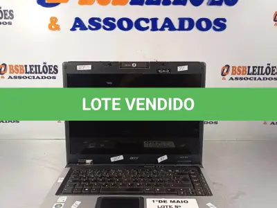 LOTE 003 - 01 NOTEBOOK MARCA ACER SEM FONTE PARA RETIRADA DE PEÇAS. (NO ESTADO, LEILÃO NÃO TEM GARANTIA E NEM DEVOLUÇÃO, SUJEITO A POSSÍVEIS AVARIAS VISÍVEIS/OCULTAS E/OU AUSÊNCIA DE COMPONENTES).