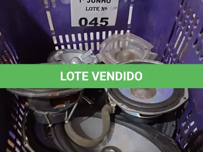LOTE 045 - 01 LOTE COM VÁRIOS ALTO-FALANTES MARCAS E MODELOS DIVERSOS. (NO ESTADO, LEILÃO NÃO TEM GARANTIA E NEM DEVOLUÇÃO, SUJEITO A POSSÍVEIS AVARIAS VISÍVEIS/OCULTAS E/OU AUSÊNCIA DE COMPONENTES).