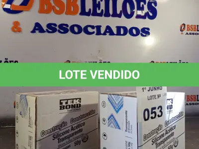 LOTE 053 - 02 CAIXAS COM BISNAGAS DE SILICONE ACÉTICO TRANSPARENTE 50G. (NO ESTADO, LEILÃO NÃO TEM GARANTIA E NEM DEVOLUÇÃO, SUJEITO A POSSÍVEIS AVARIAS VISÍVEIS/OCULTAS E/OU AUSÊNCIA DE COMPONENTES).