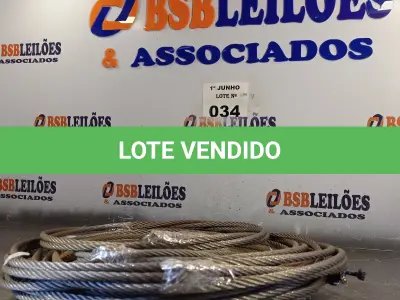 LOTE 034 - 01 LOTE COM VÁRIOS RETALHOS DE CABO DE AÇO. (NO ESTADO, LEILÃO NÃO TEM GARANTIA E NEM DEVOLUÇÃO, SUJEITO A POSSÍVEIS AVARIAS VISÍVEIS/OCULTAS E/OU AUSÊNCIA DE COMPONENTES).