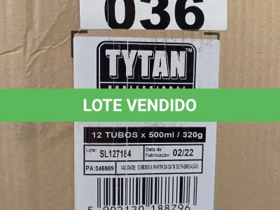 LOTE 036 - 12 TUBOS DE ESPUMA PU MULTIUSO TYTAN. (NO ESTADO, LEILÃO NÃO TEM GARANTIA E NEM DEVOLUÇÃO, SUJEITO A POSSÍVEIS AVARIAS VISÍVEIS/OCULTAS E/OU AUSÊNCIA DE COMPONENTES).