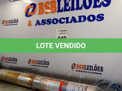 LOTE 040 - 01 BOMBA D’AGUA PARA POÇO ARTESIANO 0,33HP. (NO ESTADO, LEILÃO NÃO TEM GARANTIA E NEM DEVOLUÇÃO, SUJEITO A POSSÍVEIS AVARIAS VISÍVEIS/OCULTAS E/OU AUSÊNCIA DE COMPONENTES).