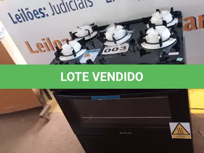 LOTE 003 - 01 - FOGÃO ATLAS MÔNACO TOP GLASS 5 BOCAS PRETO - BIVOLT (NO ESTADO, NÃO SABEMOS SE FUNCIONA. LEILÃO NÃO TEM GARANTIA E NEM DEVOLUÇÃO, SUJEITO A POSSÍVEIS AVARIAS VISÍVEIS/OCULTAS E/OU AUSÊNCIA DE COMPONENTES)