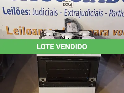 LOTE 024 - 01 - FOGÃO ZEUS GLASS 5 BOCAS BRANCO - REALCE (NO ESTADO, NÃO SABEMOS SE FUNCIONA. LEILÃO NÃO TEM GARANTIA E NEM DEVOLUÇÃO, SUJEITO A POSSÍVEIS AVARIAS VISÍVEIS/OCULTAS E/OU AUSÊNCIA DE COMPONENTES)
