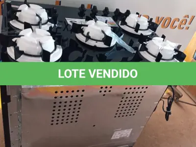 LOTE 003 - 01 - FOGÃO ATLAS MÔNACO TOP GLASS 5 BOCAS PRETO - BIVOLT (NO ESTADO, NÃO SABEMOS SE FUNCIONA. LEILÃO NÃO TEM GARANTIA E NEM DEVOLUÇÃO, SUJEITO A POSSÍVEIS AVARIAS VISÍVEIS/OCULTAS E/OU AUSÊNCIA DE COMPONENTES)