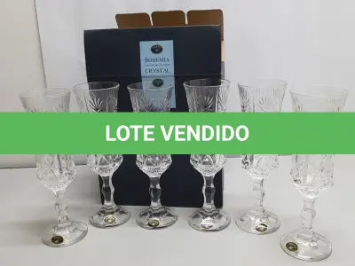 LOTE 083 - 6 TAÇAS BOHEMIA. MEDIDAS DAS TAÇAS 21 CM ALT X 6, DIÂMETRO SEM USO(NO ESTADO)