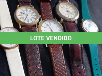 LOTE 086 - LOTE DE 6 RELÓGIOS DIVERSOS - SEM GARANTIA DE FUNCIONAMENTO - NECESSITA BATERIA PARADOS A TEMPOS (NO ESTADO)