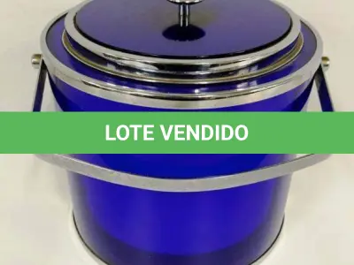 LOTE 106 - CONJUNTO DE BEBIDAS COM BALDE DE GELO COM APLIQUES DE METAL E CONJUNTO DE  SERVIÇO EM PRATA 90 COM DOSADOR, PINÇA E MISTURADOR . MARCA :  BELINI (NO ESTADO)