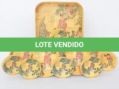 LOTE 063 - LINDO CONJUNTO JAPONÊS EM BAMBU (NO ESTADO)