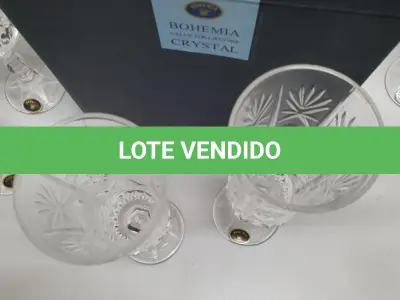 LOTE 083 - 6 TAÇAS BOHEMIA. MEDIDAS DAS TAÇAS 21 CM ALT X 6, DIÂMETRO SEM USO(NO ESTADO)