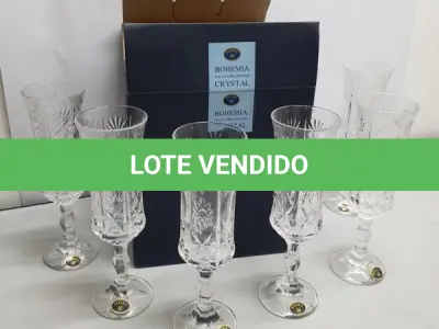 LOTE 083 - 6 TAÇAS BOHEMIA. MEDIDAS DAS TAÇAS 21 CM ALT X 6, DIÂMETRO SEM USO(NO ESTADO)