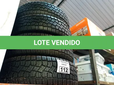 LOTE 112 - 04 PNEUS REMOLD 175/70/14. (NO ESTADO) ATENÇÃO! FAZER A VISITAÇÃO ANTES DE ARREMATAR, NÃO SABEMOS SE FUNCIONA. LEILÃO NÃO TEM GARANTIA E NEM DEVOLUÇÃO, SUJEITO A POSSÍVEIS AVARIAS VISÍVEIS/OCULTAS E/OU AUSÊNCIA DE COMPONENTES.