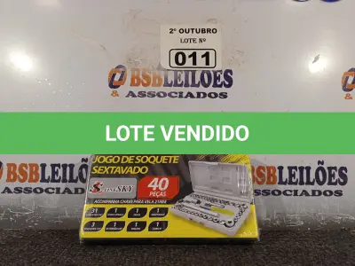 LOTE 011 - 01 JOGO DE SOQUETE SEXTAVADO COM 40 PEÇAS. (NO ESTADO) ATENÇÃO! FAZER A VISITAÇÃO ANTES DE ARREMATAR, NÃO SABEMOS SE FUNCIONA. LEILÃO NÃO TEM GARANTIA E NEM DEVOLUÇÃO, SUJEITO A POSSÍVEIS AVARIAS VISÍVEIS/OCULTAS E/OU AUSÊNCIA DE COMPONENTES.