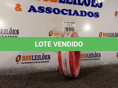LOTE 050 - 01 ROLO DE CABO FLEXÍVEL 100M 2,5MM NA COR VERMELHA. (NO ESTADO) ATENÇÃO! FAZER A VISITAÇÃO ANTES DE ARREMATAR, NÃO SABEMOS SE FUNCIONA. LEILÃO NÃO TEM GARANTIA E NEM DEVOLUÇÃO, SUJEITO A POSSÍVEIS AVARIAS VISÍVEIS/OCULTAS E/OU AUSÊNCIA DE COMPONENTES.