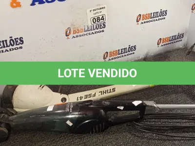 LOTE 084 - 01 CORTADOR DE GRAMA E 01 ASPIRADOR DE PÓ MARCAS E MODELOS DIVERSOS COM AVARIAS. (NO ESTADO) ATENÇÃO! FAZER A VISITAÇÃO ANTES DE ARREMATAR, NÃO SABEMOS SE FUNCIONA. LEILÃO NÃO TEM GARANTIA E NEM DEVOLUÇÃO, SUJEITO A POSSÍVEIS AVARIAS VISÍVEIS/OCULTAS E/OU AUSÊNCIA DE COMPONENTES.