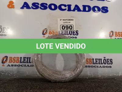 LOTE 090 - 01 ROLO DE CABO FLEXÍVEL 100M 2,5MM NA COR CINZA. (NO ESTADO) ATENÇÃO! FAZER A VISITAÇÃO ANTES DE ARREMATAR, NÃO SABEMOS SE FUNCIONA. LEILÃO NÃO TEM GARANTIA E NEM DEVOLUÇÃO, SUJEITO A POSSÍVEIS AVARIAS VISÍVEIS/OCULTAS E/OU AUSÊNCIA DE COMPONENTES.