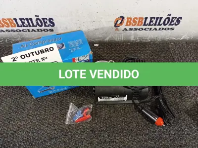 LOTE 009 - 01 MINI COMPRESSOR DE AR 12V. (NO ESTADO) ATENÇÃO! FAZER A VISITAÇÃO ANTES DE ARREMATAR, NÃO SABEMOS SE FUNCIONA. LEILÃO NÃO TEM GARANTIA E NEM DEVOLUÇÃO, SUJEITO A POSSÍVEIS AVARIAS VISÍVEIS/OCULTAS E/OU AUSÊNCIA DE COMPONENTES.