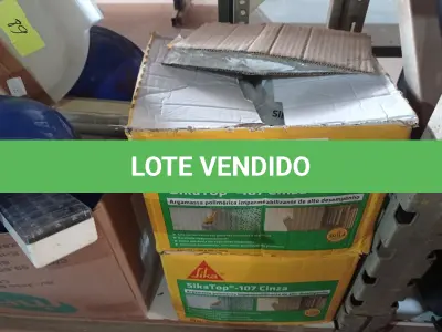 LOTE 087 - 02 CAIXAS DE SIKA TOP 107 CINZA, ARGAMASSA POLIMÉRICA DE ALTO DESEMPENHO. (NO ESTADO) ATENÇÃO! FAZER A VISITAÇÃO ANTES DE ARREMATAR, NÃO SABEMOS SE FUNCIONA. LEILÃO NÃO TEM GARANTIA E NEM DEVOLUÇÃO, SUJEITO A POSSÍVEIS AVARIAS VISÍVEIS/OCULTAS E/OU AUSÊNCIA DE COMPONENTES.