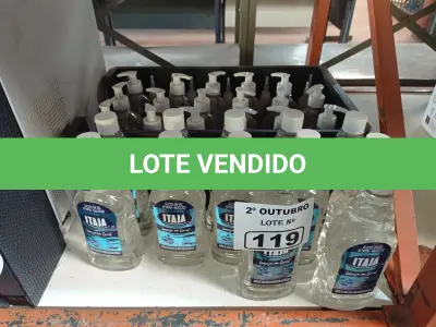 LOTE 119 - 01 LOTE COM VÁRIOS FRASCOS DE ÁLCOOL EM GEL. (NO ESTADO) ATENÇÃO! FAZER A VISITAÇÃO ANTES DE ARREMATAR, NÃO SABEMOS SE FUNCIONA. LEILÃO NÃO TEM GARANTIA E NEM DEVOLUÇÃO, SUJEITO A POSSÍVEIS AVARIAS VISÍVEIS/OCULTAS E/OU AUSÊNCIA DE COMPONENTES.