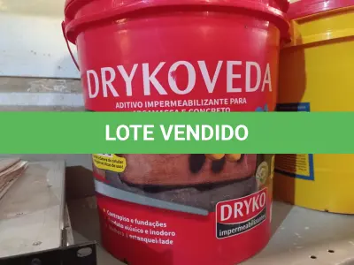 LOTE 071 - 01 BALDE DE DRYKOVEDA, ADITIVO IMPERMEABILIZANTE PARA ARGAMASSA E CONCRETO 18L. (NO ESTADO) ATENÇÃO! FAZER A VISITAÇÃO ANTES DE ARREMATAR, NÃO SABEMOS SE FUNCIONA. LEILÃO NÃO TEM GARANTIA E NEM DEVOLUÇÃO, SUJEITO A POSSÍVEIS AVARIAS VISÍVEIS/OCULTAS E/OU AUSÊNCIA DE COMPONENTES.