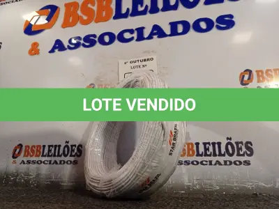 LOTE 140 - 01 ROLO DE CABO FLEXÍVEL 100M 2,5MM NA COR BRANCA. (NO ESTADO) ATENÇÃO! FAZER A VISITAÇÃO ANTES DE ARREMATAR, NÃO SABEMOS SE FUNCIONA. LEILÃO NÃO TEM GARANTIA E NEM DEVOLUÇÃO, SUJEITO A POSSÍVEIS AVARIAS VISÍVEIS/OCULTAS E/OU AUSÊNCIA DE COMPONENTES.