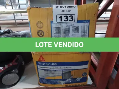 LOTE 133 - 02 CAIXAS DE SIKA TOP 100, REVESTIMENTO IMPERMEABILIZANTE SEMI-FLEXIVEL. (NO ESTADO) ATENÇÃO! FAZER A VISITAÇÃO ANTES DE ARREMATAR, NÃO SABEMOS SE FUNCIONA. LEILÃO NÃO TEM GARANTIA E NEM DEVOLUÇÃO, SUJEITO A POSSÍVEIS AVARIAS VISÍVEIS/OCULTAS E/OU AUSÊNCIA DE COMPONENTES.