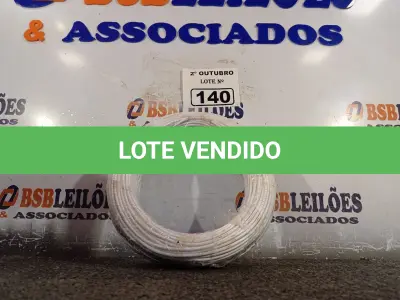 LOTE 140 - 01 ROLO DE CABO FLEXÍVEL 100M 2,5MM NA COR BRANCA. (NO ESTADO) ATENÇÃO! FAZER A VISITAÇÃO ANTES DE ARREMATAR, NÃO SABEMOS SE FUNCIONA. LEILÃO NÃO TEM GARANTIA E NEM DEVOLUÇÃO, SUJEITO A POSSÍVEIS AVARIAS VISÍVEIS/OCULTAS E/OU AUSÊNCIA DE COMPONENTES.