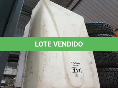 LOTE 111 - 02 RESERVATÓRIOS DE PLÁSTICO. (NO ESTADO) ATENÇÃO! FAZER A VISITAÇÃO ANTES DE ARREMATAR, NÃO SABEMOS SE FUNCIONA. LEILÃO NÃO TEM GARANTIA E NEM DEVOLUÇÃO, SUJEITO A POSSÍVEIS AVARIAS VISÍVEIS/OCULTAS E/OU AUSÊNCIA DE COMPONENTES.
