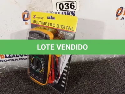 LOTE 036 - 01 MULTÍMETRO DIGITAL. (NO ESTADO) ATENÇÃO! FAZER A VISITAÇÃO ANTES DE ARREMATAR, NÃO SABEMOS SE FUNCIONA. LEILÃO NÃO TEM GARANTIA E NEM DEVOLUÇÃO, SUJEITO A POSSÍVEIS AVARIAS VISÍVEIS/OCULTAS E/OU AUSÊNCIA DE COMPONENTES.