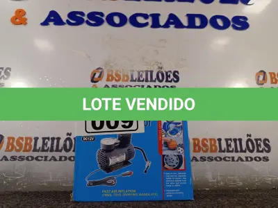 LOTE 009 - 01 MINI COMPRESSOR DE AR 12V. (NO ESTADO) ATENÇÃO! FAZER A VISITAÇÃO ANTES DE ARREMATAR, NÃO SABEMOS SE FUNCIONA. LEILÃO NÃO TEM GARANTIA E NEM DEVOLUÇÃO, SUJEITO A POSSÍVEIS AVARIAS VISÍVEIS/OCULTAS E/OU AUSÊNCIA DE COMPONENTES.