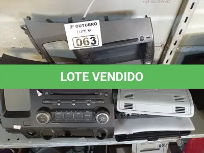 LOTE 063 - 01 LOTE COM PEÇAS DE AUTOMÓVEL MARCAS E MODELOS DIVERSOS. (NO ESTADO) ATENÇÃO! FAZER A VISITAÇÃO ANTES DE ARREMATAR, NÃO SABEMOS SE FUNCIONA. LEILÃO NÃO TEM GARANTIA E NEM DEVOLUÇÃO, SUJEITO A POSSÍVEIS AVARIAS VISÍVEIS/OCULTAS E/OU AUSÊNCIA DE COMPONENTES.
