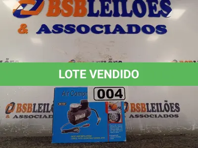 LOTE 004 - 01 MINI COMPRESSOR DE AR 12V. (NO ESTADO) ATENÇÃO! FAZER A VISITAÇÃO ANTES DE ARREMATAR, NÃO SABEMOS SE FUNCIONA. LEILÃO NÃO TEM GARANTIA E NEM DEVOLUÇÃO, SUJEITO A POSSÍVEIS AVARIAS VISÍVEIS/OCULTAS E/OU AUSÊNCIA DE COMPONENTES.