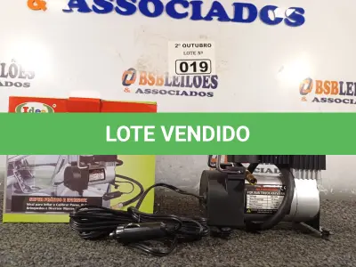LOTE 019 - 01 MINI COMPRESSOR DE AR 12V 150 PSI. (NO ESTADO) ATENÇÃO! FAZER A VISITAÇÃO ANTES DE ARREMATAR, NÃO SABEMOS SE FUNCIONA. LEILÃO NÃO TEM GARANTIA E NEM DEVOLUÇÃO, SUJEITO A POSSÍVEIS AVARIAS VISÍVEIS/OCULTAS E/OU AUSÊNCIA DE COMPONENTES.