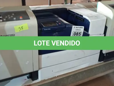 LOTE 085 - 03 IMPRESSORAS MARCAS E MODELOS DIVERSOS PARA RETIRADA DE PEÇAS. (NO ESTADO) ATENÇÃO! FAZER A VISITAÇÃO ANTES DE ARREMATAR, NÃO SABEMOS SE FUNCIONA. LEILÃO NÃO TEM GARANTIA E NEM DEVOLUÇÃO, SUJEITO A POSSÍVEIS AVARIAS VISÍVEIS/OCULTAS E/OU AUSÊNCIA DE COMPONENTES.