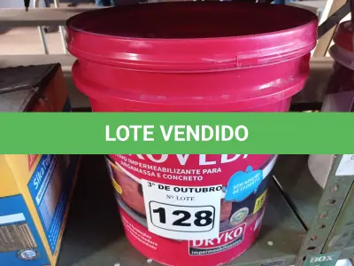 LOTE 128 - 01 BALDE DE DRYKOVEDA, ADITIVO IMPERMEABILIZANTE PARA CONCRETO E ARGAMASSA 18L. (NO ESTADO) ATENÇÃO! FAZER A VISITAÇÃO ANTES DE ARREMATAR, NÃO SABEMOS SE FUNCIONA. LEILÃO NÃO TEM GARANTIA E NEM DEVOLUÇÃO, SUJEITO A POSSÍVEIS AVARIAS VISÍVEIS/OCULTAS E/OU AUSÊNCIA DE COMPONENTES.