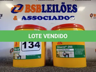 LOTE 134 - 02 GALÕES SIKACRYL-203, SELANTE ACRÍLICO FLEXÍVEL. (NO ESTADO) ATENÇÃO! FAZER A VISITAÇÃO ANTES DE ARREMATAR, NÃO SABEMOS SE FUNCIONA. LEILÃO NÃO TEM GARANTIA E NEM DEVOLUÇÃO, SUJEITO A POSSÍVEIS AVARIAS VISÍVEIS/OCULTAS E/OU AUSÊNCIA DE COMPONENTES.