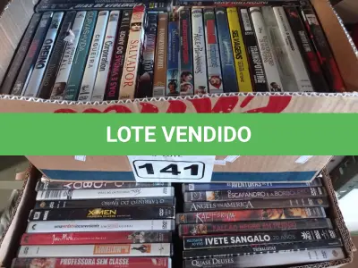 LOTE 141 - 01 LOTE COM GRANDE QUANTIDADE DE DVD’S TÍTULOS DIVERSOS. (NO ESTADO) ATENÇÃO! FAZER A VISITAÇÃO ANTES DE ARREMATAR, NÃO SABEMOS SE FUNCIONA. LEILÃO NÃO TEM GARANTIA E NEM DEVOLUÇÃO, SUJEITO A POSSÍVEIS AVARIAS VISÍVEIS/OCULTAS E/OU AUSÊNCIA DE COMPONENTES.