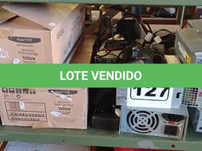 LOTE 127 - 03 TONNERS XEROX PHASER 6180 AMARELO E VÁRIAS FONTES MARCAS E MODELOS DIVERSOS. (NO ESTADO) ATENÇÃO! FAZER A VISITAÇÃO ANTES DE ARREMATAR, NÃO SABEMOS SE FUNCIONA. LEILÃO NÃO TEM GARANTIA E NEM DEVOLUÇÃO, SUJEITO A POSSÍVEIS AVARIAS VISÍVEIS/OCULTAS E/OU AUSÊNCIA DE COMPONENTES.