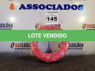 LOTE 145 - 01 ROLO DE CABO FLEXÍVEL 100M 1X 4MM NA COR VERMELHA(NOVO). (NO ESTADO) ATENÇÃO! FAZER A VISITAÇÃO ANTES DE ARREMATAR, NÃO SABEMOS SE FUNCIONA. LEILÃO NÃO TEM GARANTIA E NEM DEVOLUÇÃO, SUJEITO A POSSÍVEIS AVARIAS VISÍVEIS/OCULTAS E/OU AUSÊNCIA DE COMPONENTES.