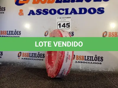 LOTE 145 - 01 ROLO DE CABO FLEXÍVEL 100M 1X 4MM NA COR VERMELHA(NOVO). (NO ESTADO) ATENÇÃO! FAZER A VISITAÇÃO ANTES DE ARREMATAR, NÃO SABEMOS SE FUNCIONA. LEILÃO NÃO TEM GARANTIA E NEM DEVOLUÇÃO, SUJEITO A POSSÍVEIS AVARIAS VISÍVEIS/OCULTAS E/OU AUSÊNCIA DE COMPONENTES.
