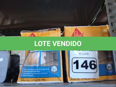 LOTE 146 - 04 CAIXAS DE SIKA TOP-100, REVESTIMENTO IMPERMEABILIZANTE SEMI-FLEXIVEL 4KG. (NO ESTADO) ATENÇÃO! FAZER A VISITAÇÃO ANTES DE ARREMATAR, NÃO SABEMOS SE FUNCIONA. LEILÃO NÃO TEM GARANTIA E NEM DEVOLUÇÃO, SUJEITO A POSSÍVEIS AVARIAS VISÍVEIS/OCULTAS E/OU AUSÊNCIA DE COMPONENTES.