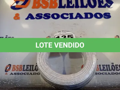 LOTE 135 - 01 ROLO DE CABO FLEXÍVEL 100M 1X 4MM NA COR BRANCA(NOVO). (NO ESTADO) ATENÇÃO! FAZER A VISITAÇÃO ANTES DE ARREMATAR, NÃO SABEMOS SE FUNCIONA. LEILÃO NÃO TEM GARANTIA E NEM DEVOLUÇÃO, SUJEITO A POSSÍVEIS AVARIAS VISÍVEIS/OCULTAS E/OU AUSÊNCIA DE COMPONENTES.