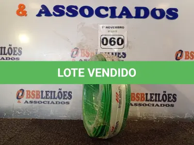 LOTE 060 - 01 ROLO DE CABO FLEXÍVEL 100M 1X2,5MM NA COR VERDE(NOVO). (NO ESTADO) ATENÇÃO! FAZER A VISITAÇÃO ANTES DE ARREMATAR, NÃO SABEMOS SE FUNCIONA. LEILÃO NÃO TEM GARANTIA E NEM DEVOLUÇÃO, SUJEITO A POSSÍVEIS AVARIAS VISÍVEIS/OCULTAS E/OU AUSÊNCIA DE COMPONENTES.