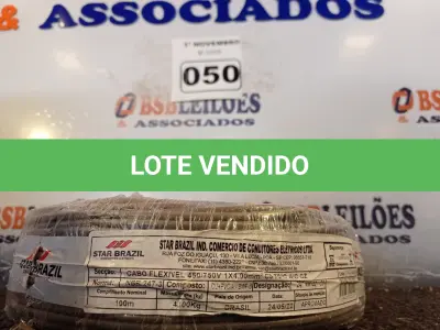 LOTE 050 - 01 ROLO DE CABO FLEXÍVEL 100M 1X4MM NA COR CINZA(NOVO). (NO ESTADO) ATENÇÃO! FAZER A VISITAÇÃO ANTES DE ARREMATAR, NÃO SABEMOS SE FUNCIONA. LEILÃO NÃO TEM GARANTIA E NEM DEVOLUÇÃO, SUJEITO A POSSÍVEIS AVARIAS VISÍVEIS/OCULTAS E/OU AUSÊNCIA DE COMPONENTES.