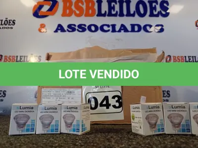 LOTE 043 - 01 LOTE COM APROXIMADAMENTE 80 LÂMPADAS DICROICA 1W 220V. (NO ESTADO) ATENÇÃO! FAZER A VISITAÇÃO ANTES DE ARREMATAR, NÃO SABEMOS SE FUNCIONA. LEILÃO NÃO TEM GARANTIA E NEM DEVOLUÇÃO, SUJEITO A POSSÍVEIS AVARIAS VISÍVEIS/OCULTAS E/OU AUSÊNCIA DE COMPONENTES.