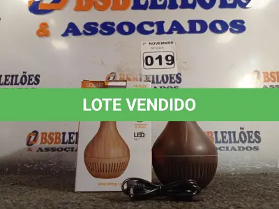 LOTE 019 - 01 UMIDIFICADOR/AROMATIZADOR DE AR. (NO ESTADO) ATENÇÃO! FAZER A VISITAÇÃO ANTES DE ARREMATAR, NÃO SABEMOS SE FUNCIONA. LEILÃO NÃO TEM GARANTIA E NEM DEVOLUÇÃO, SUJEITO A POSSÍVEIS AVARIAS VISÍVEIS/OCULTAS E/OU AUSÊNCIA DE COMPONENTES.