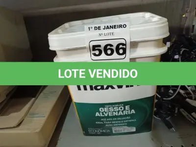 LOTE 566 - 01 BALDE DE TINTA MAXIVINIL 18L FOSCO BRANCO NEVE. (NO ESTADO) ATENÇÃO! FAZER A VISITAÇÃO ANTES DE ARREMATAR, NÃO SABEMOS SE FUNCIONA. LEILÃO NÃO TEM GARANTIA E NEM DEVOLUÇÃO, SUJEITO A POSSÍVEIS AVARIAS VISÍVEIS/OCULTAS E/OU AUSÊNCIA DE COMPONENTES.
